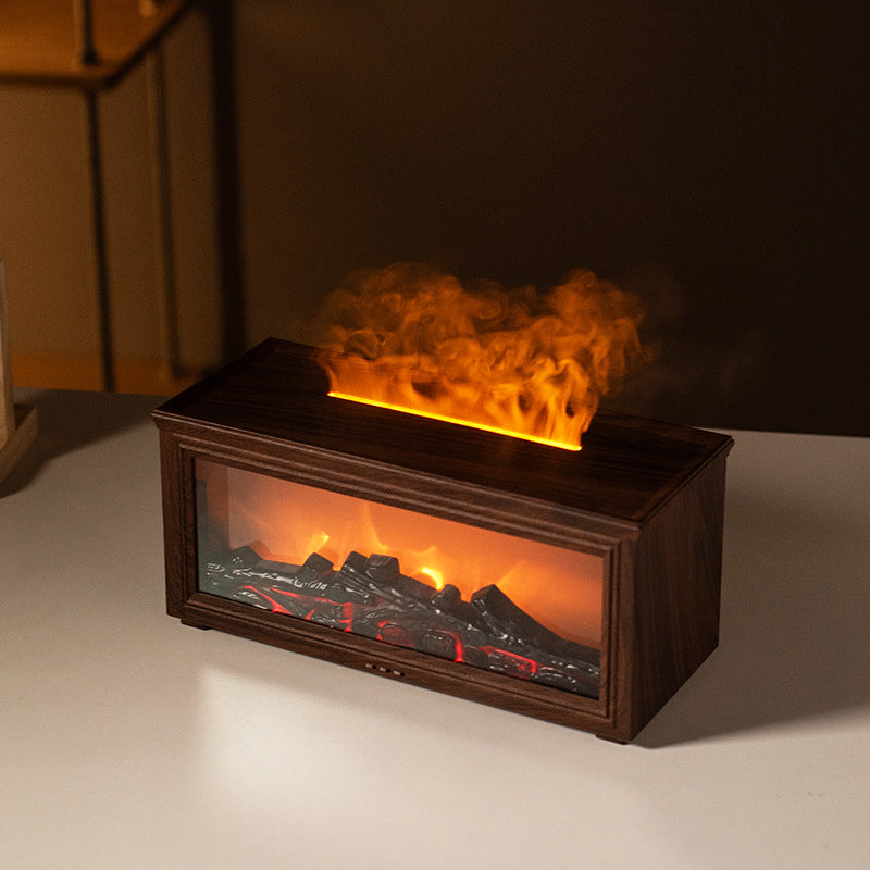 šChristmas Sale - 59% OFFš300ml Fireplace Flame Diffuser & Humidifier ā Ultrasonic Essential Oil Mist Maker with Remote, 7-Color LED Light