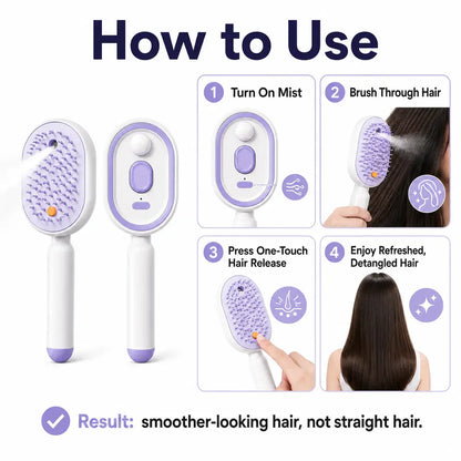 Electric Spray Massage Hair Brush for Frizzy Hair