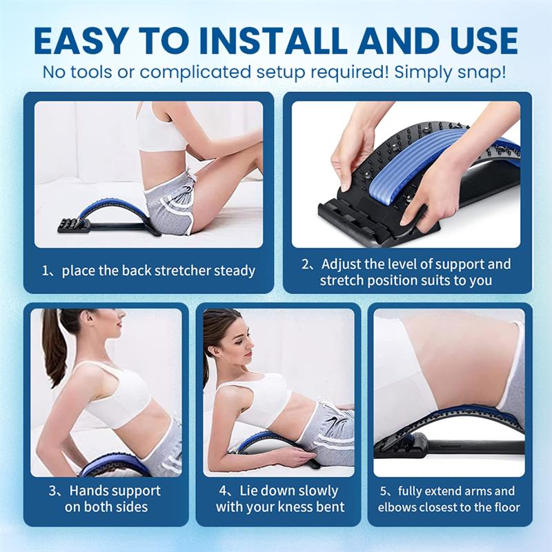 ReliefArc™ Back Stretcher for Lower Back Pain Relief - 4 Level Adjustable Lumbar Back Cracker Board