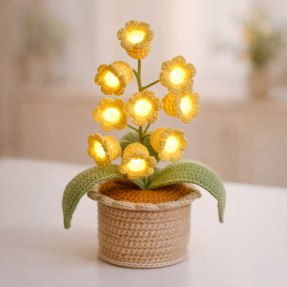 🌸 Lily of the Valley Lamp, Handmade Crochet Artificial Flower Night Light — 🎁Perfect for Valentine’s Day & Mother’s Day
