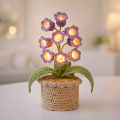🌸 Lily of the Valley Lamp, Handmade Crochet Artificial Flower Night Light — 🎁Perfect for Valentine’s Day & Mother’s Day