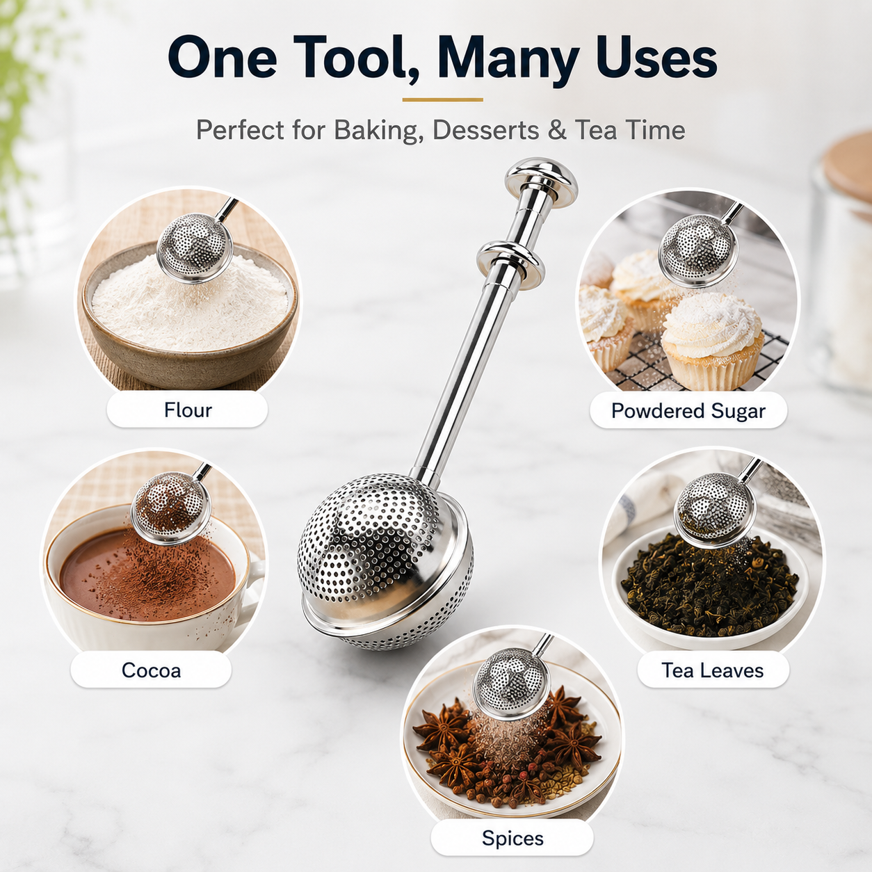 Multifunctional Stainless Steel Powder Sifter