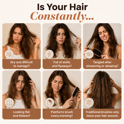 Electric Spray Massage Hair Brush for Frizzy Hair