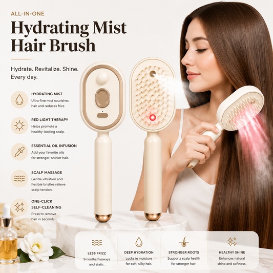 Electric Spray Massage Hair Brush for Frizzy Hair
