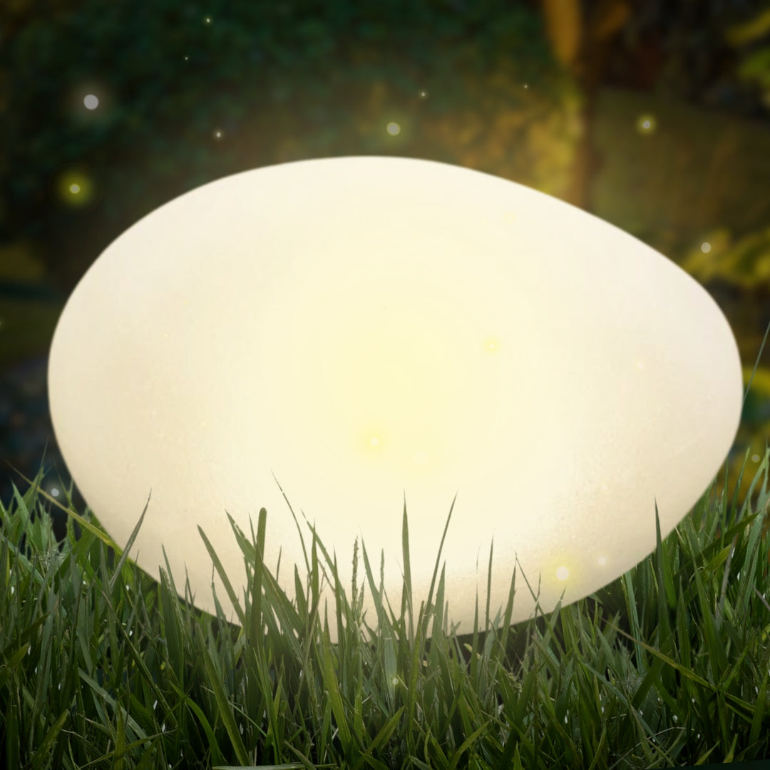 Solar Stone Light - 12" Cobblestone Shape