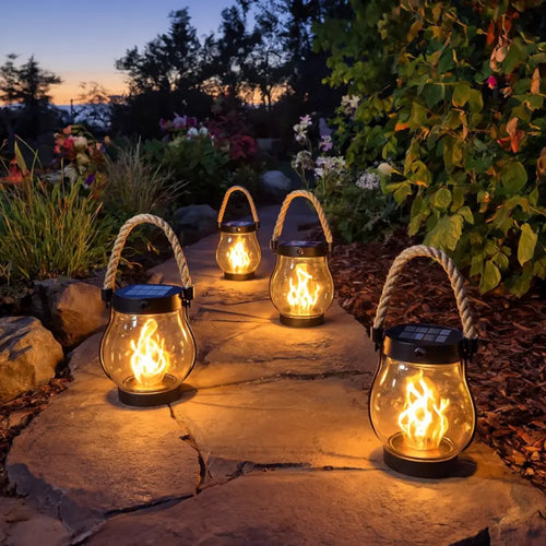 Kaliiqo™ – Flickering Flame Solar Lantern Outdoor Lights