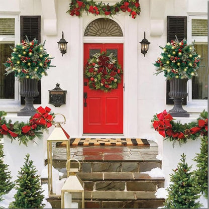 🎄🔥Pre-lit Artificial Christmas Tree Urn Filler💐