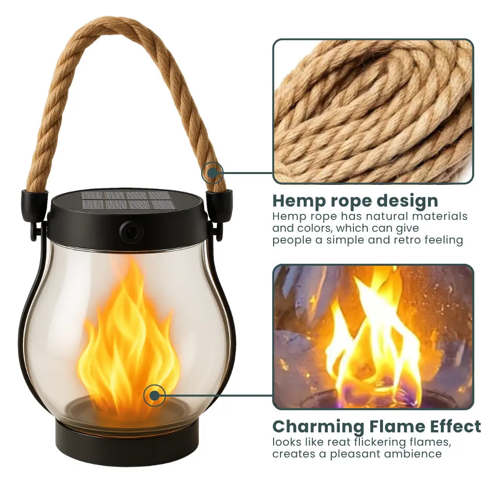 Kaliiqo™ – Flickering Flame Solar Lantern Outdoor Lights