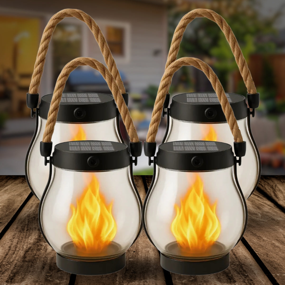 Kaliiqo™ – Flickering Flame Solar Lantern Outdoor Lights