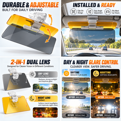Dual-layer anti-glare sun visor for automobiles