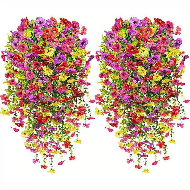 Outdoor cascading daisy and eucalyptus flowers – UV resistant