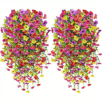 Outdoor cascading daisy and eucalyptus flowers – UV resistant