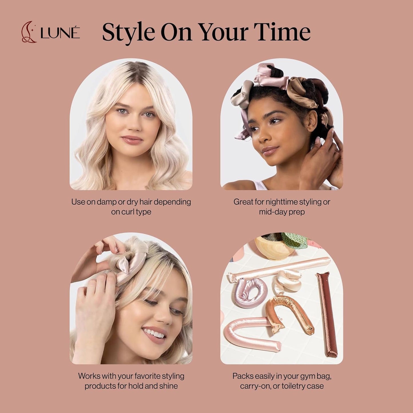 Satin Heatless Curling Set