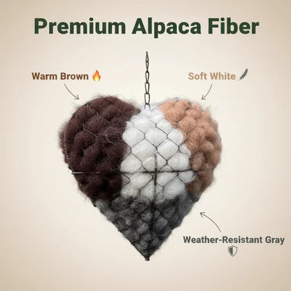 Handmade Alpaca Fiber Bird Nesting Heart for Birds🕊️