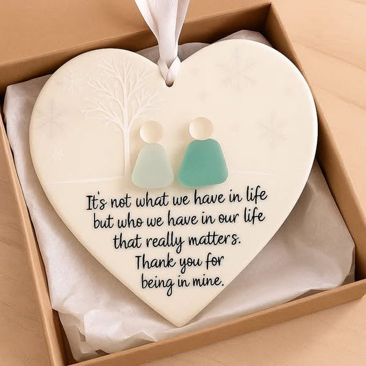 🌊Heart-Shaped Sea Glass Friendship Decor✨ Shaped by Nature & Crafted by Hand💝