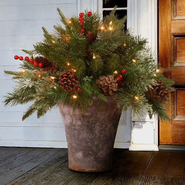 🎄Christmas Sale Flash 49% OFF🎄Pre-lit Artificial Christmas Tree Feel Real Urn Filler