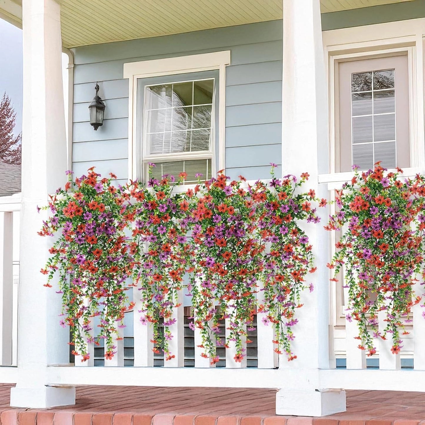Outdoor cascading daisy and eucalyptus flowers – UV resistant
