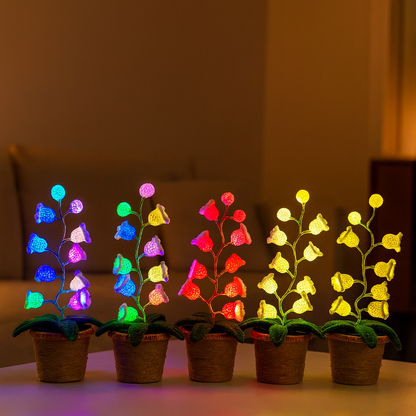 🌸 Lily of the Valley Lamp, Handmade Crochet Artificial Flower Night Light — 🎁Perfect for Valentine’s Day & Mother’s Day