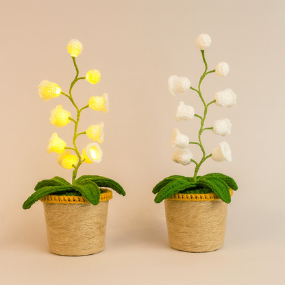 🌸 Lily of the Valley Lamp, Handmade Crochet Artificial Flower Night Light — 🎁Perfect for Valentine’s Day & Mother’s Day