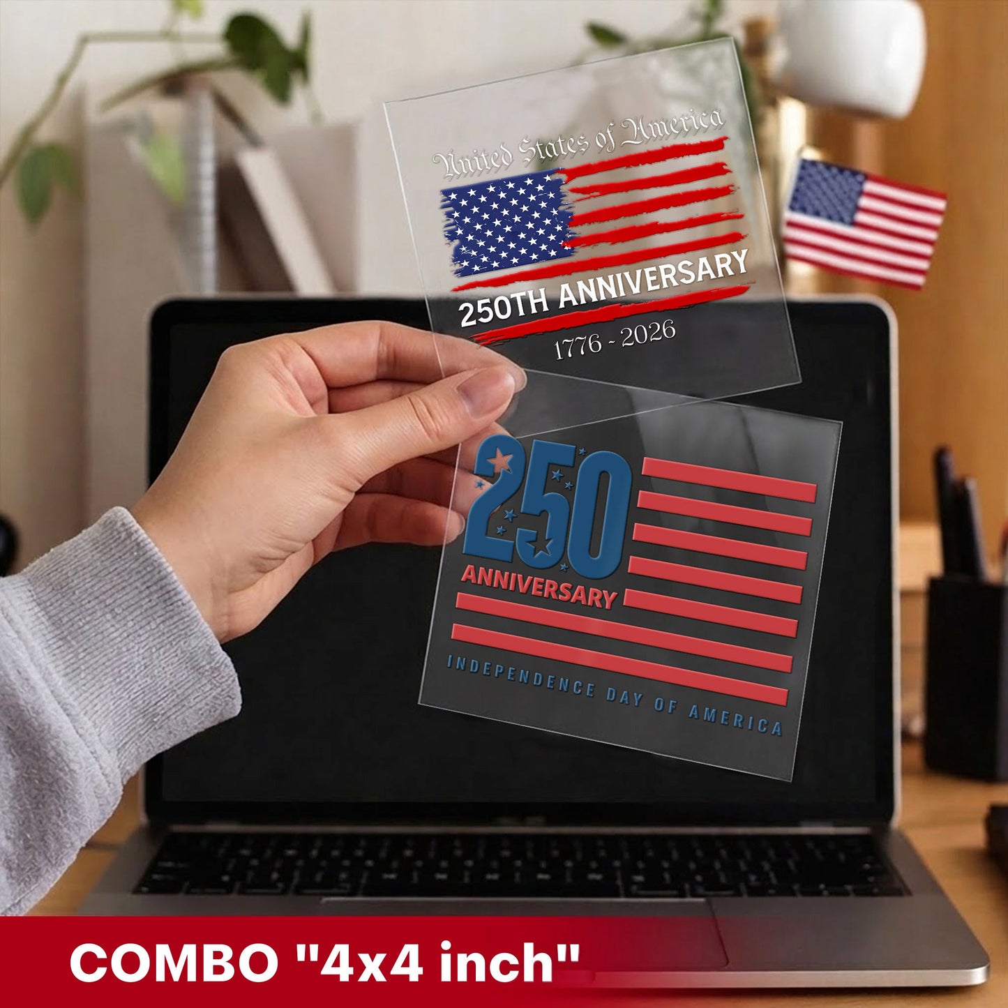 United States 250th Anniversary - Patriotic Flag Decal Sticker