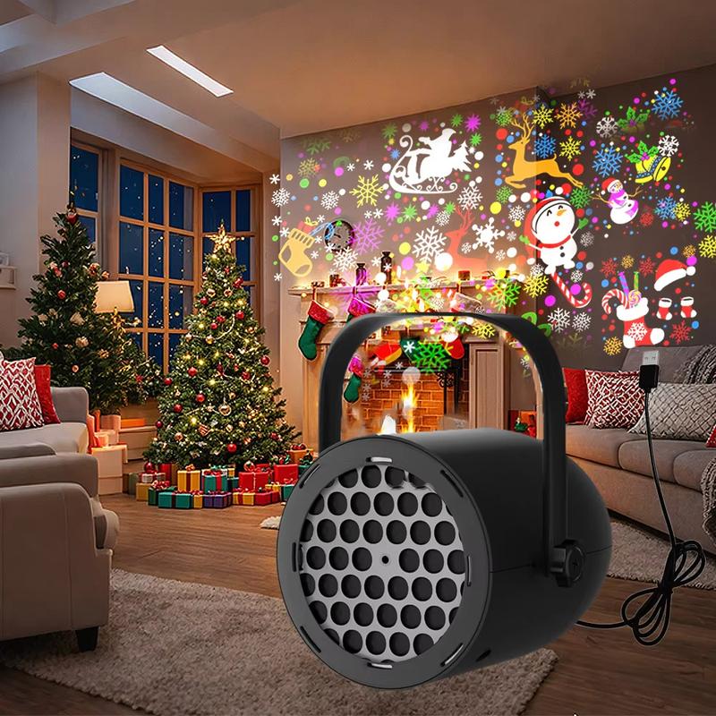 🎁 Christmas Projection Lamp 5V/1A with 16 Patterns USB Powered for Home 🎅