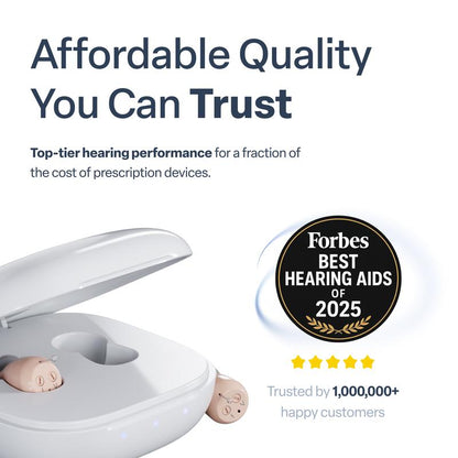 Audien Atom ONE OTC Hearing Aids for Adults – Discreet In-Ear Sound Amplification, Rechargeable, No Prescription