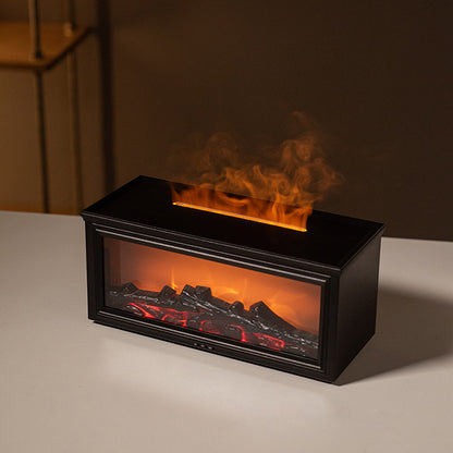 🎄Christmas Sale - 59% OFF🎁300ml Fireplace Flame Diffuser & Humidifier – Ultrasonic Essential Oil Mist Maker with Remote, 7-Color LED Light