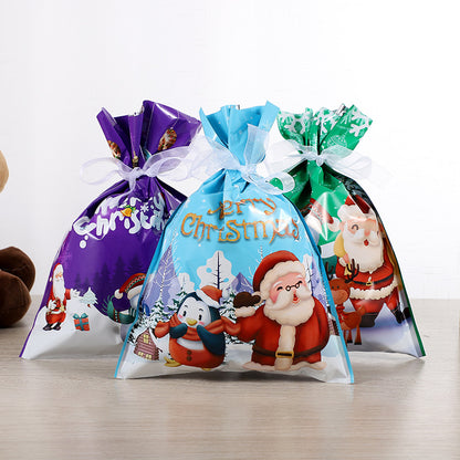 🎁 Christmas Drawstring Gift Bags🎄 — Assorted Sizes for Easy Holiday Wrapping