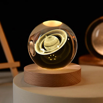 🪐3D Galaxy Crystal Ball Lamp with LED Base – Perfect Teen Birthday Gift