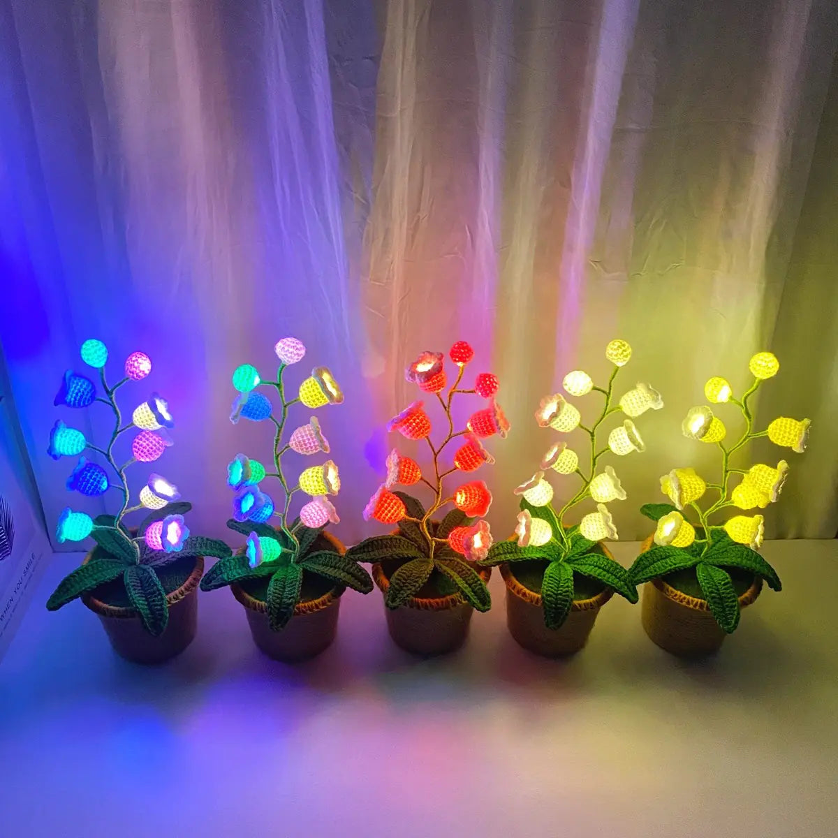 🌸 Lily of the Valley Lamp, Handmade Crochet Artificial Flower Night Light — 🎁Perfect for Valentine’s Day & Mother’s Day