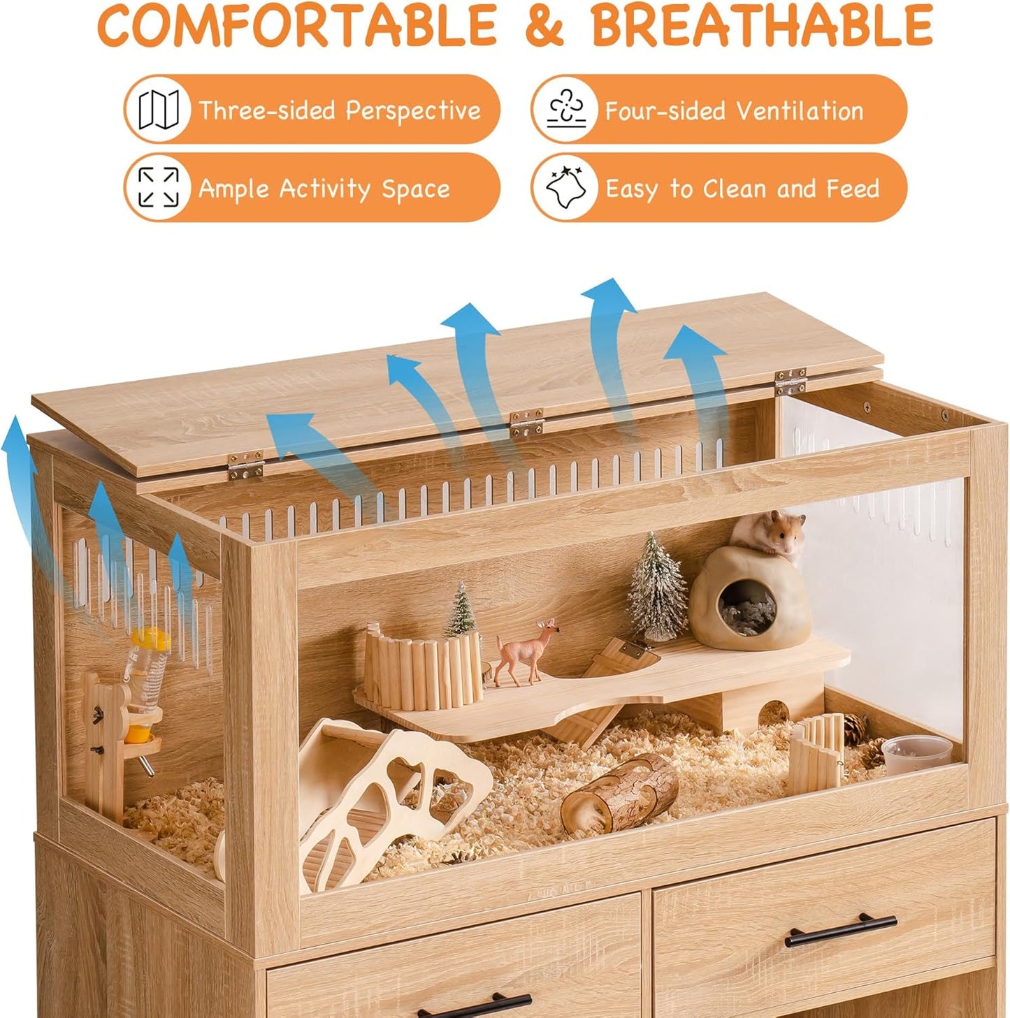 Large Wooden Hamster Cage