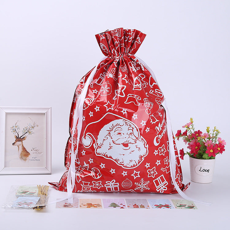 🎁 Christmas Drawstring Gift Bags🎄 — Assorted Sizes for Easy Holiday Wrapping