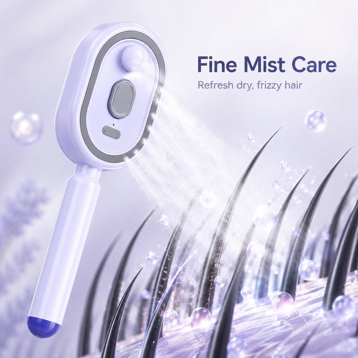 Electric Spray Massage Hair Brush for Frizzy Hair