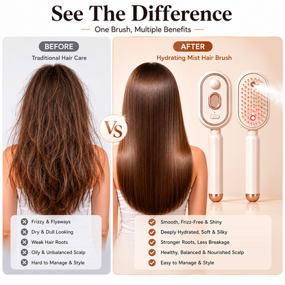 Electric Spray Massage Hair Brush for Frizzy Hair