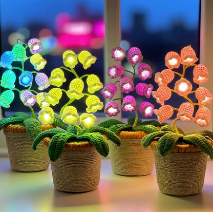 🌸 Lily of the Valley Lamp, Handmade Crochet Artificial Flower Night Light — 🎁Perfect for Valentine’s Day & Mother’s Day