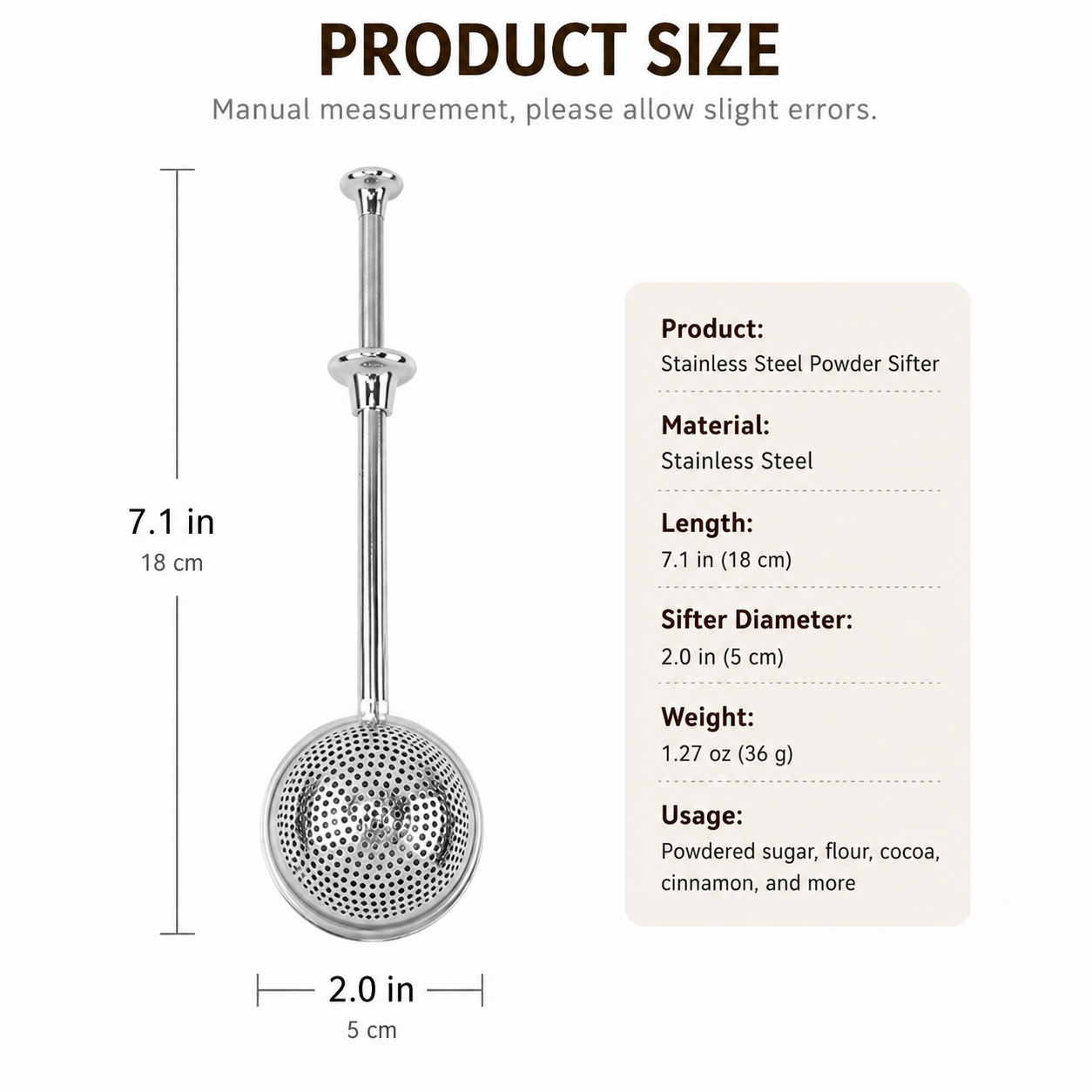 Multifunctional Stainless Steel Powder Sifter