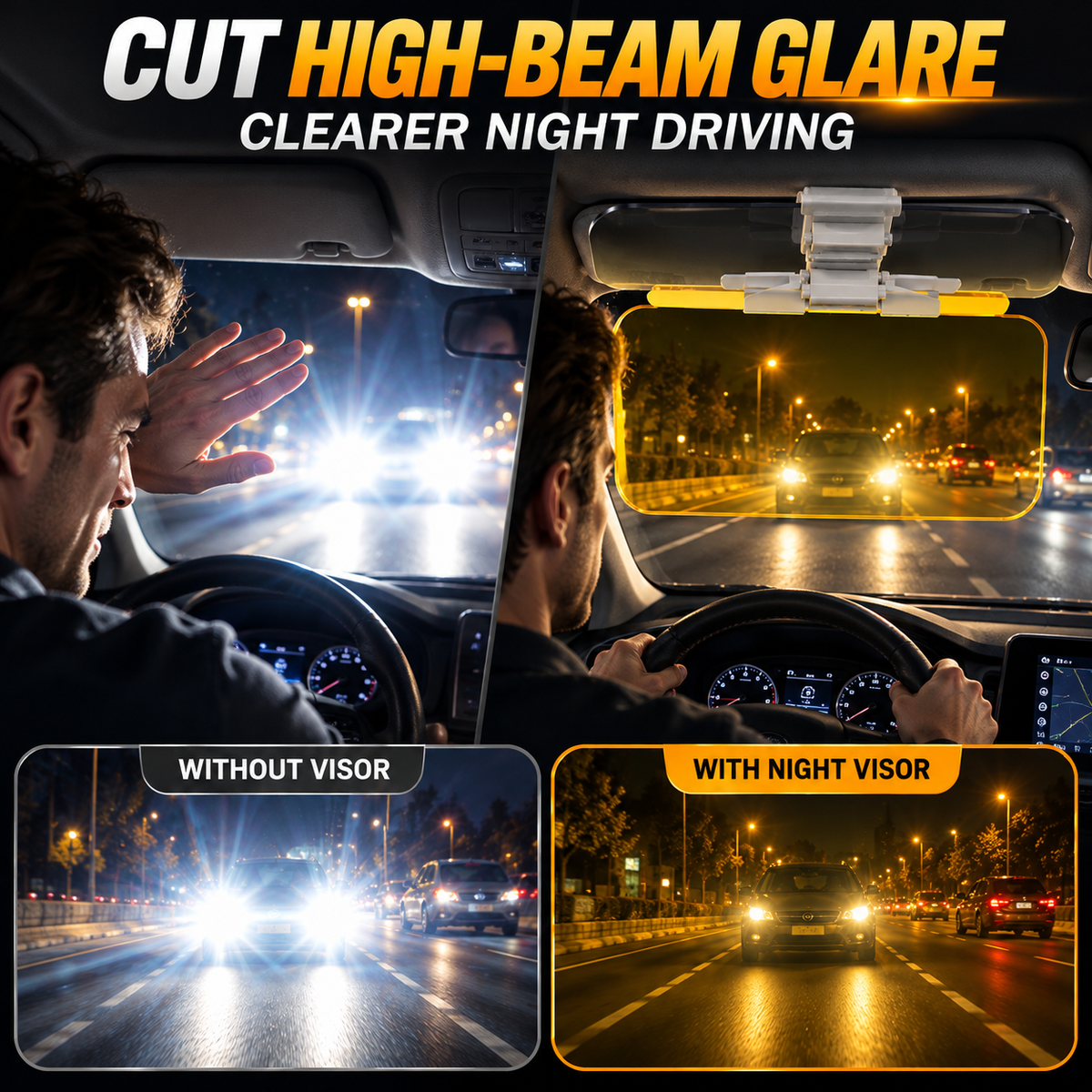 Dual-layer anti-glare sun visor for automobiles