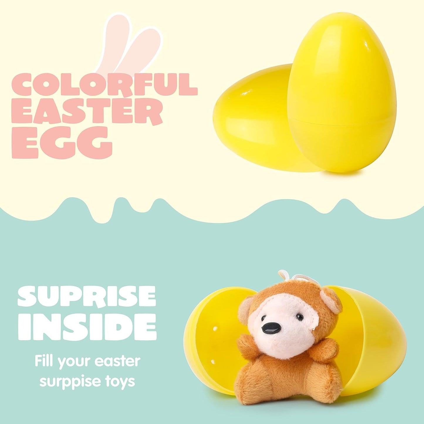 🐰 🐇12/24/36 Pcs Easter Eggs Filled with Plush Friends